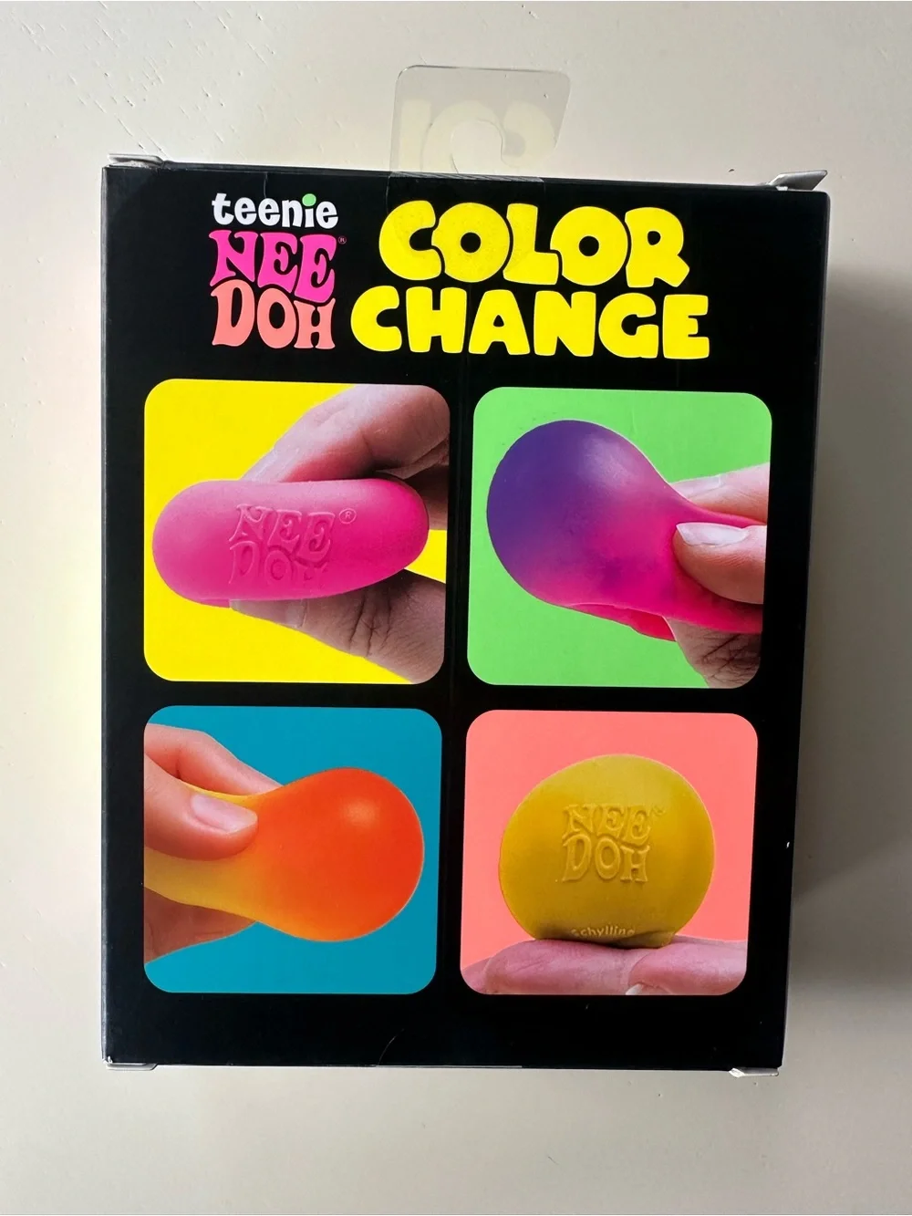 Teenie NeeDoh 4 Pack Color Change Balls - Yellow, Purple, Blue, Pink